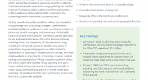 Pharmaceutical Spending and Use in Minnesota: 2009-2013 report cover
