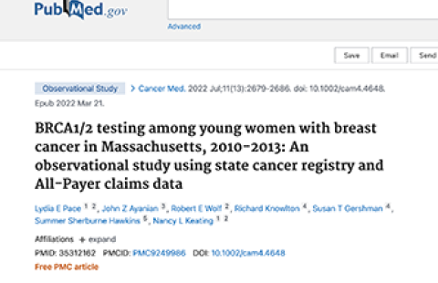 Breast cancer study abstract on PubMed
