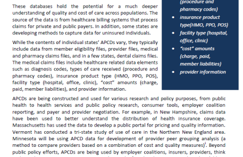 Standardization of Data Collection in All-Payer Claims Databases report cover