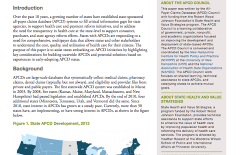 The Basics of All-Payer Claims Databases: A Primer for States report