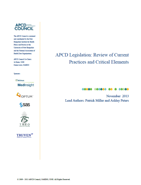 APCD Legislation: Review of Current Practices and Critical Elements report